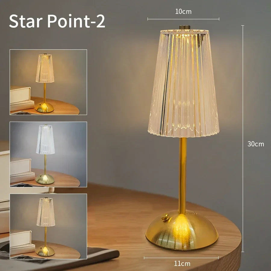 Tischlampe Crystal LED dimmbar mit Touch Sensor