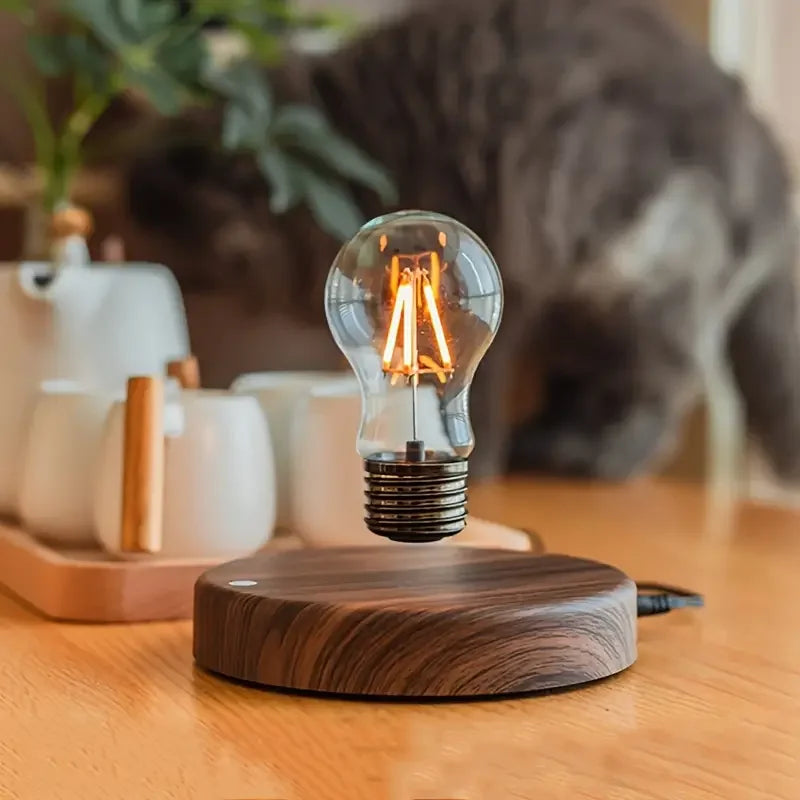 Schwebende Mondlampe – 3D LED Nachtlicht mit Holzsockel