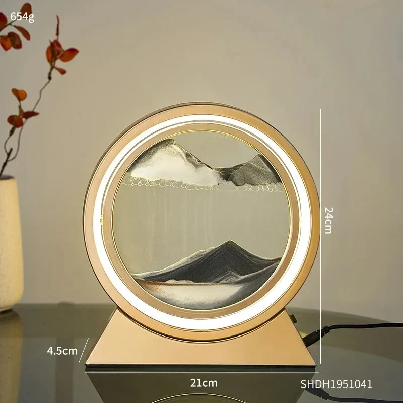 Tischlampe Sandbild – 3D Quicksand Nachtlicht Deko