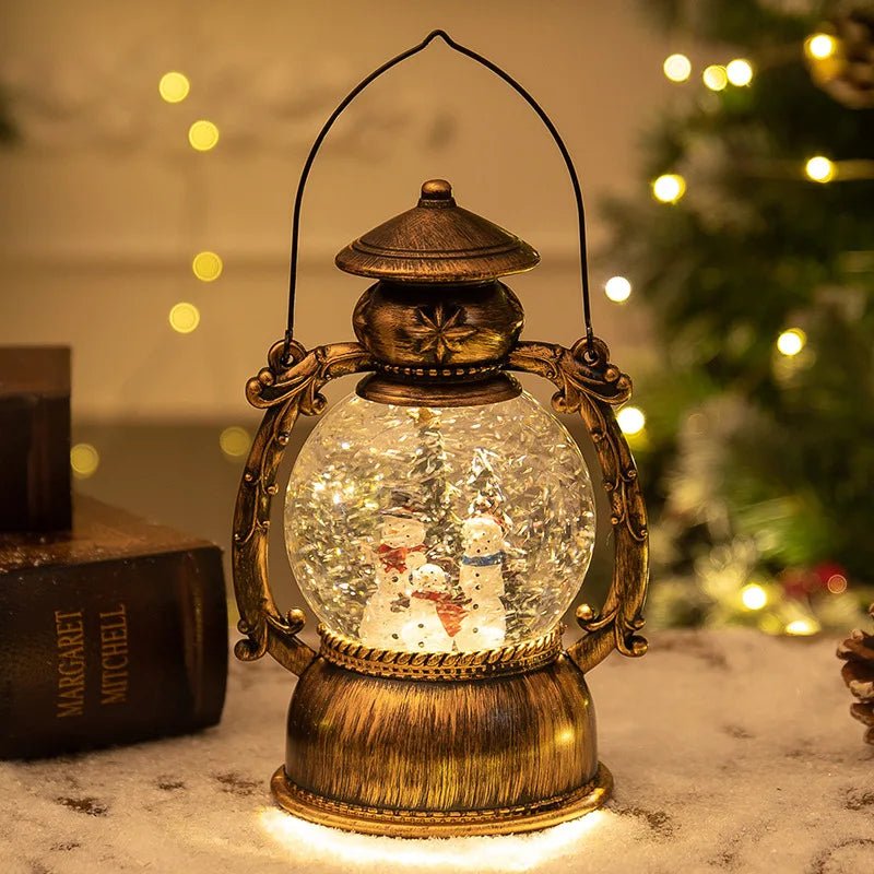 Weihnachtliche Schneekugel-Laterne mit Musik & Licht