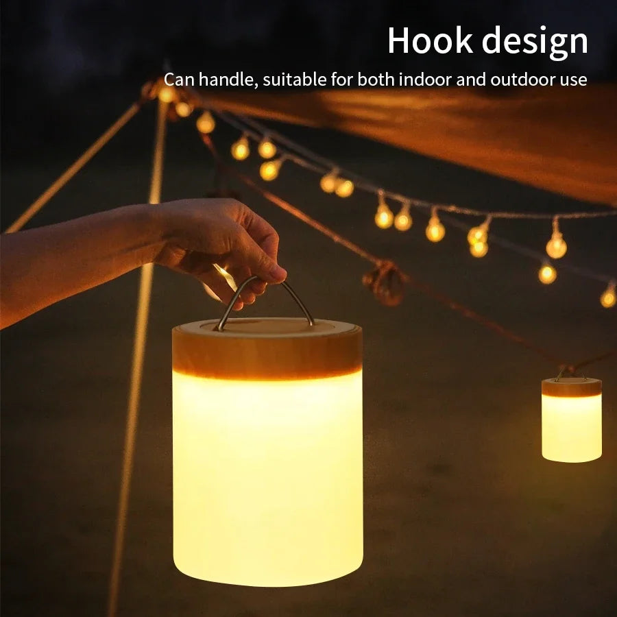 New York Nachttischlampe – dimmbare Touch LED Tischlampe RGB, USB wiederaufladbar
