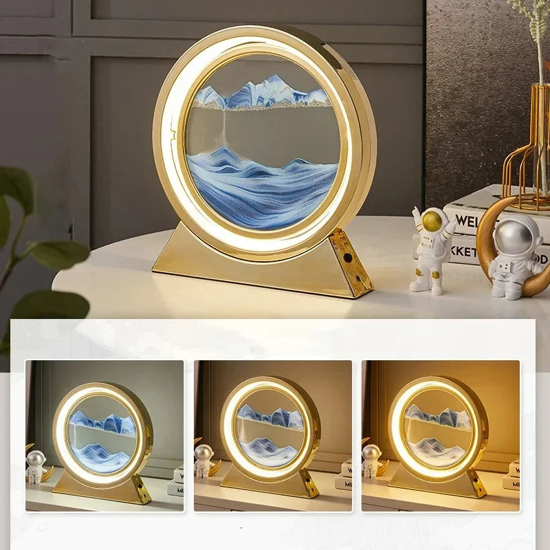 Tischlampe Sandbild – 3D Quicksand Nachtlicht Deko