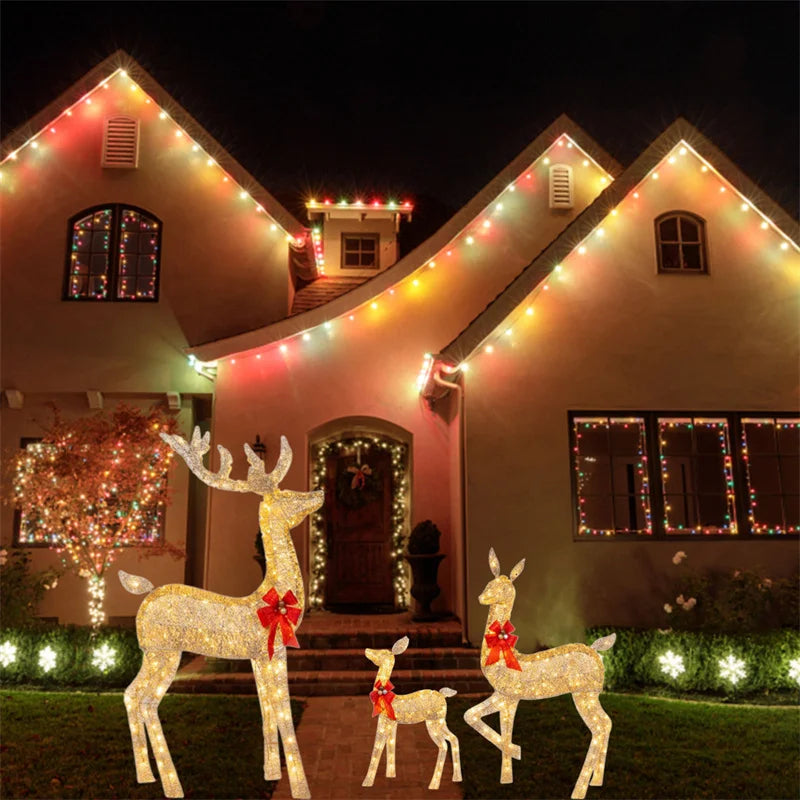 LED Rentier Deko 3er-Set
