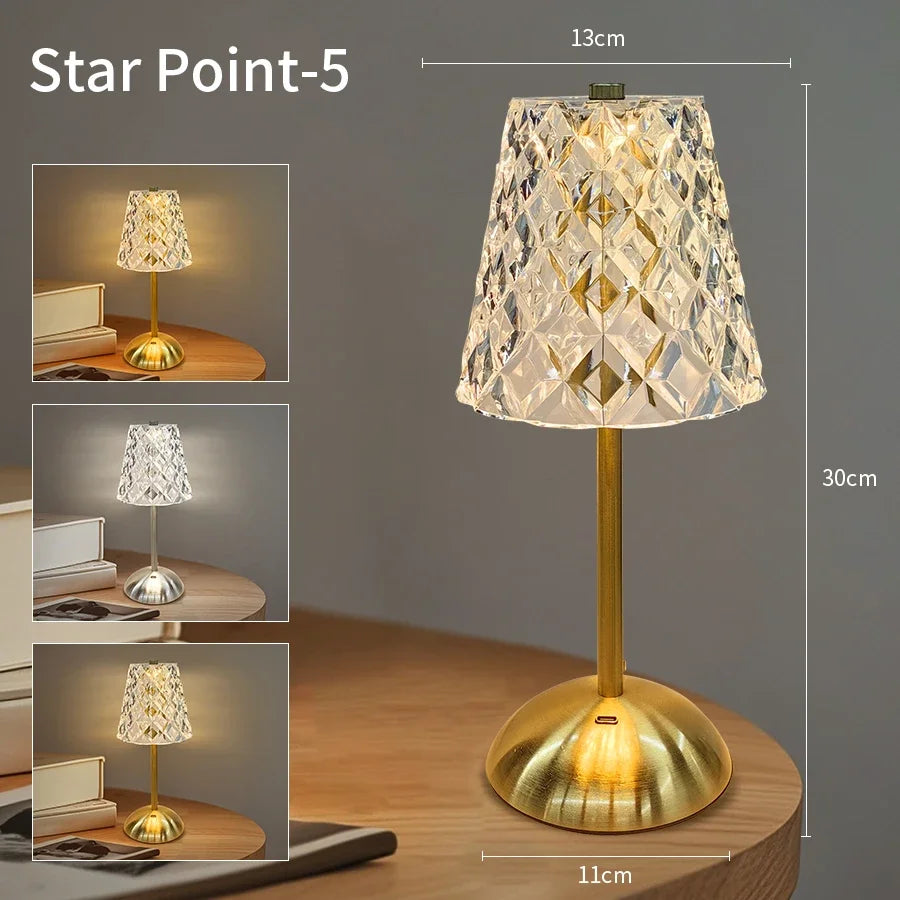 Tischlampe Crystal LED dimmbar mit Touch Sensor
