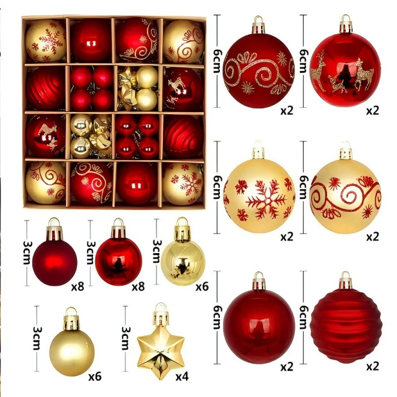Weihnachtskugeln in verschiedenen Farben