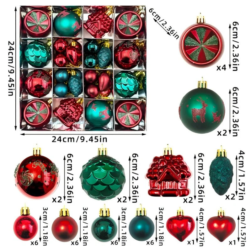 Weihnachtskugeln in verschiedenen Farben