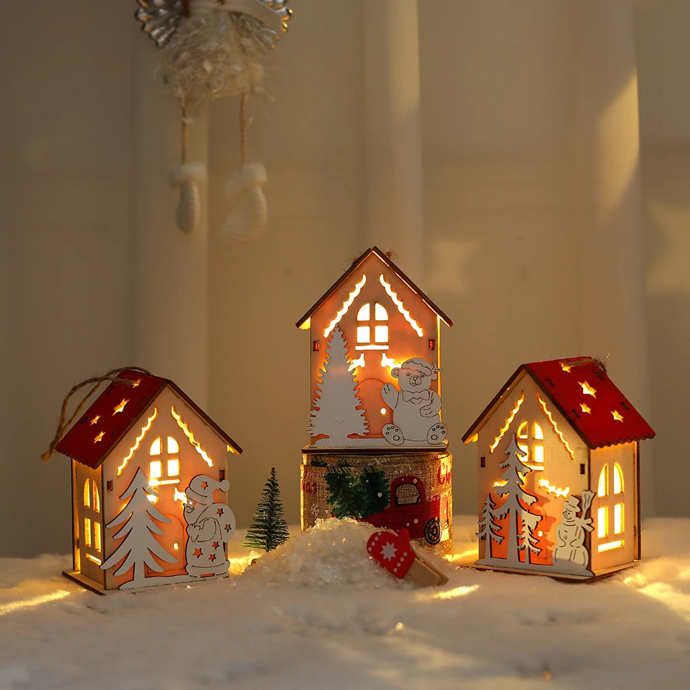 Leuchtende Weihnachtsdeko - Holzhaus