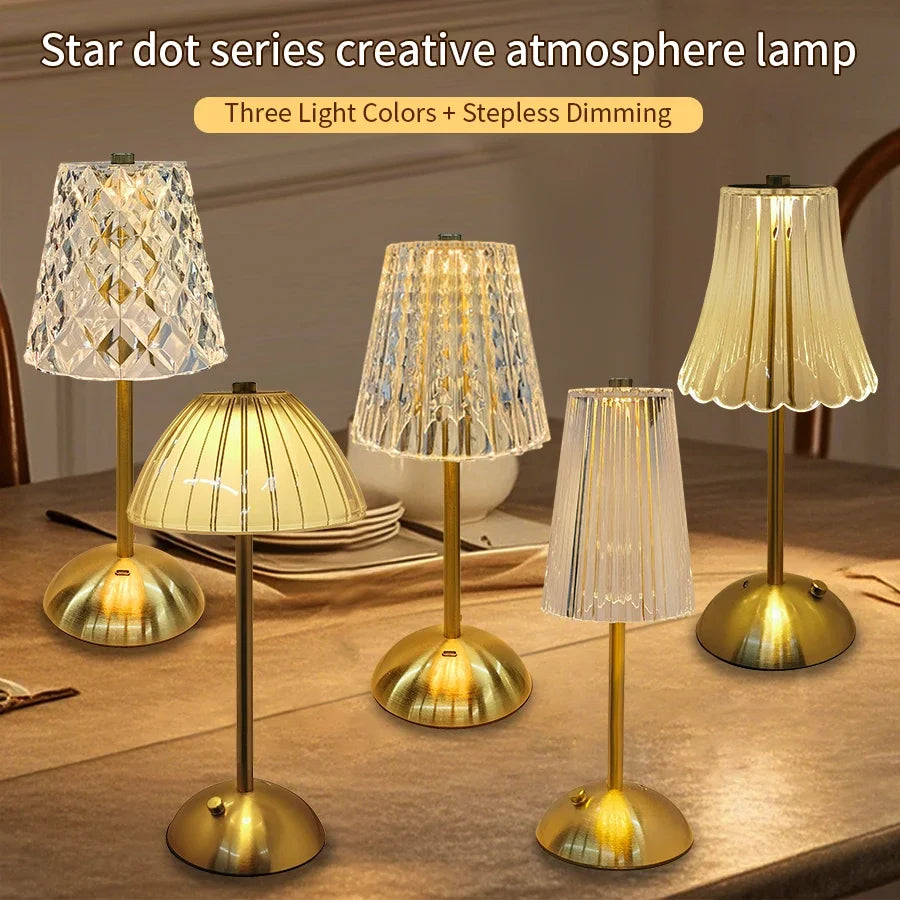 Tischlampe Crystal LED dimmbar mit Touch Sensor