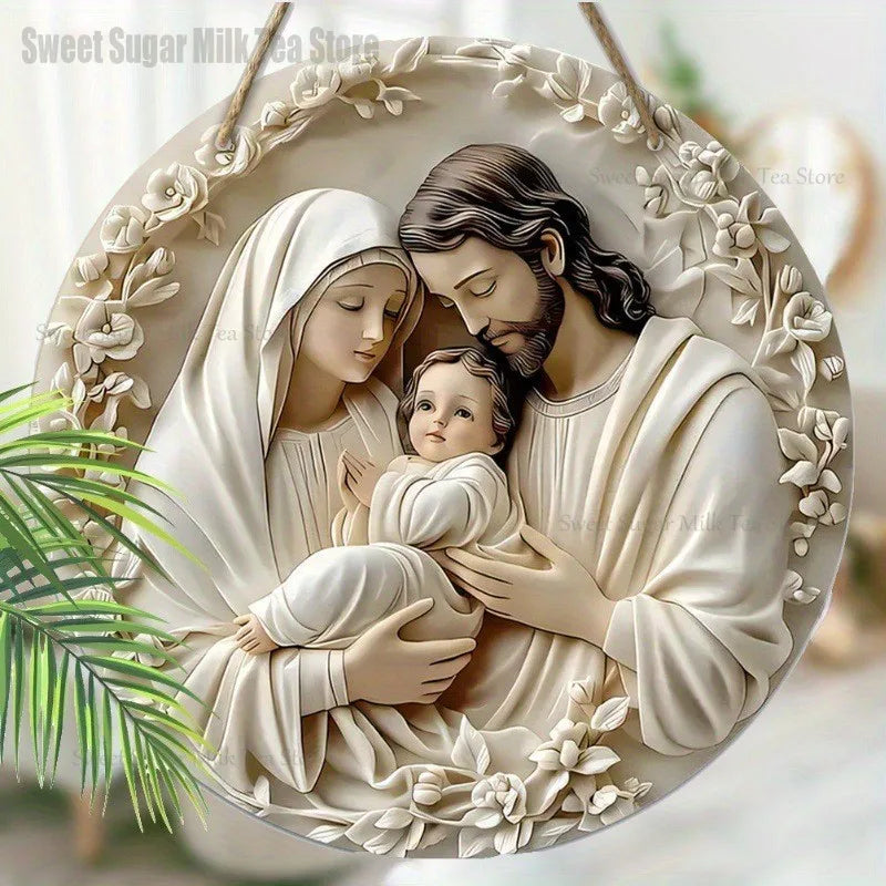 Personalisierte Krippen Holztafel