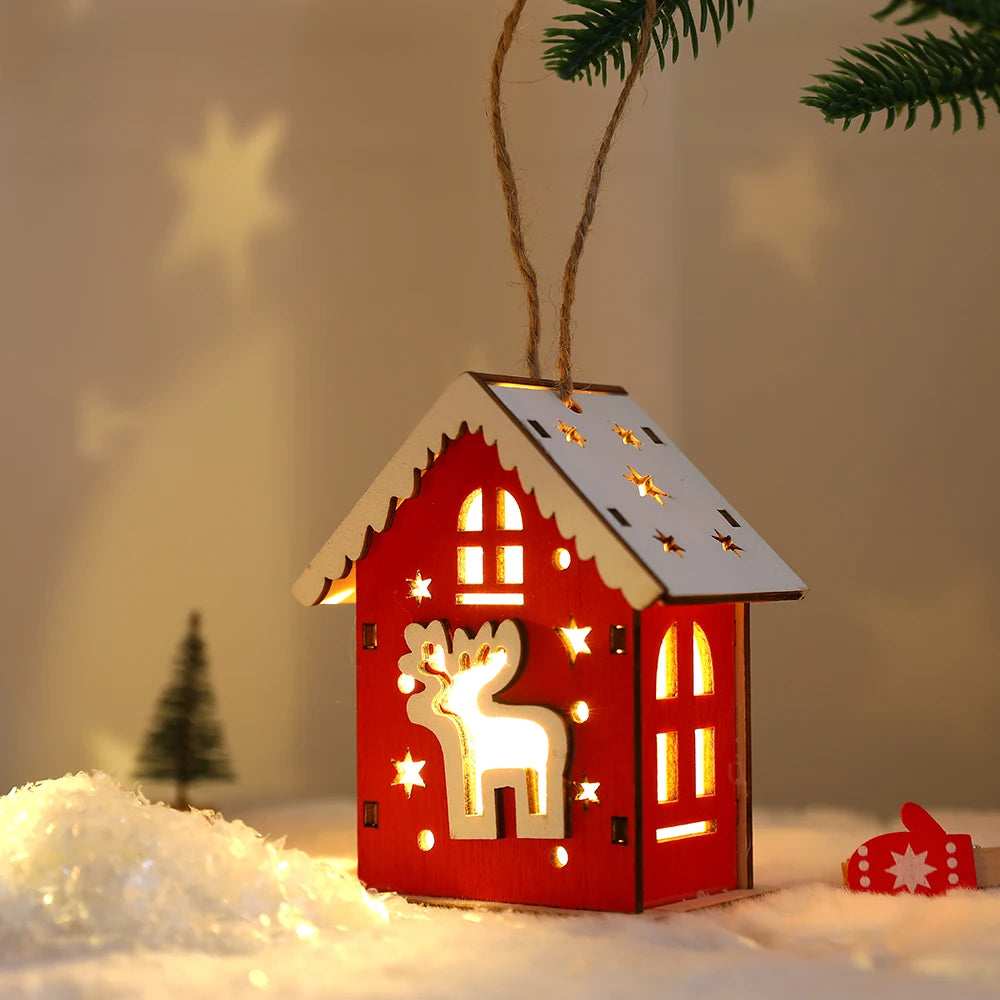 Leuchtende Weihnachtsdeko - Holzhaus